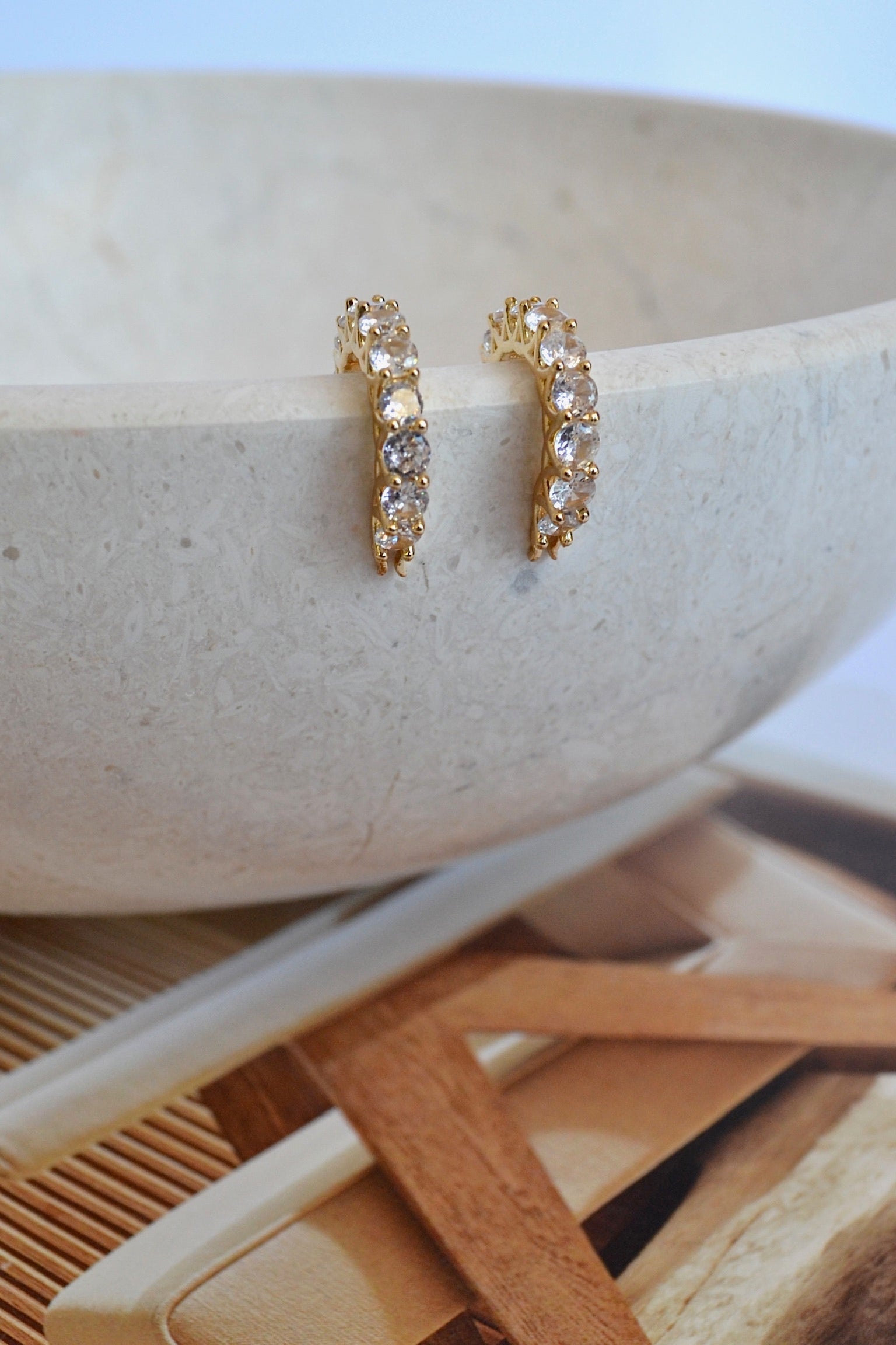 Bella Gold Diamond Hoop