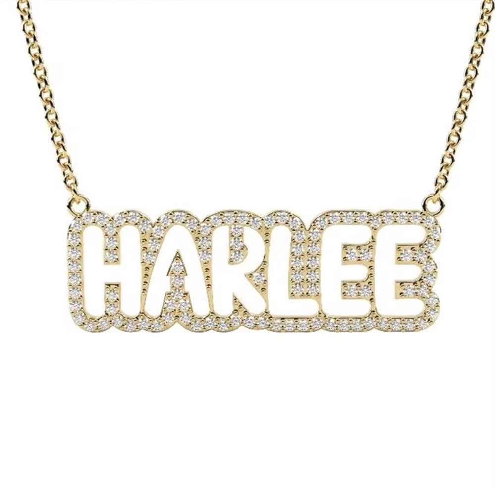 Bubble name necklace