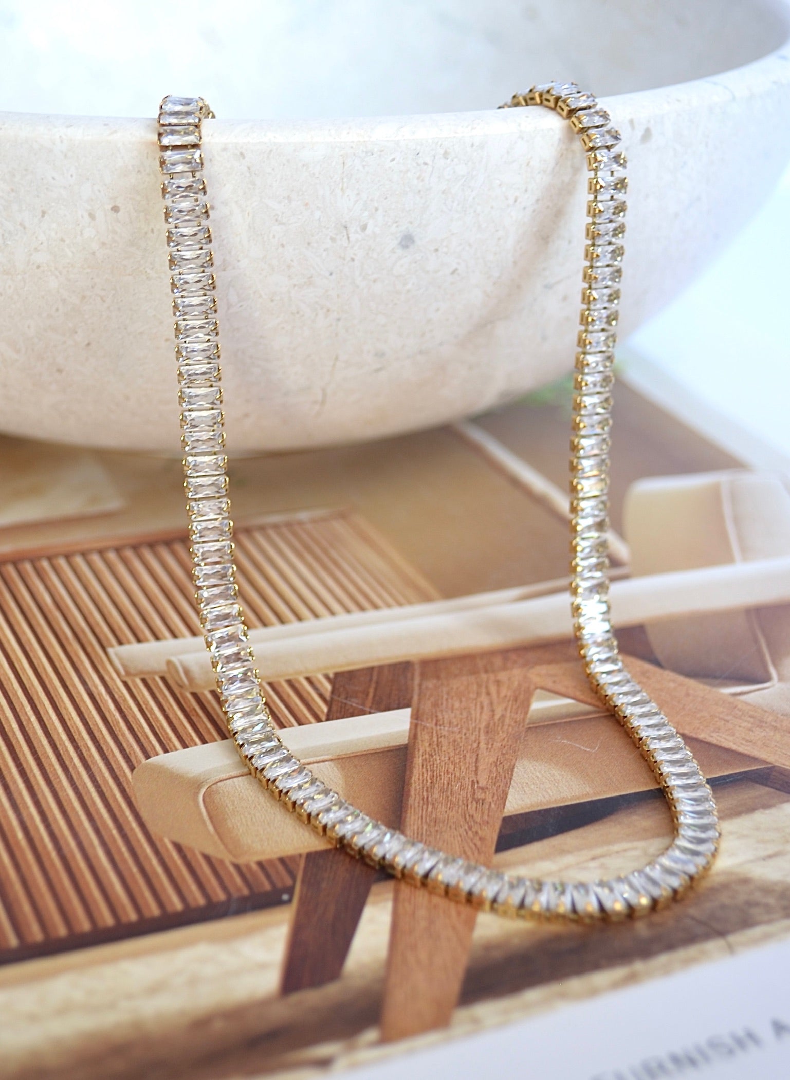 Jordan Baguette Diamond Necklace