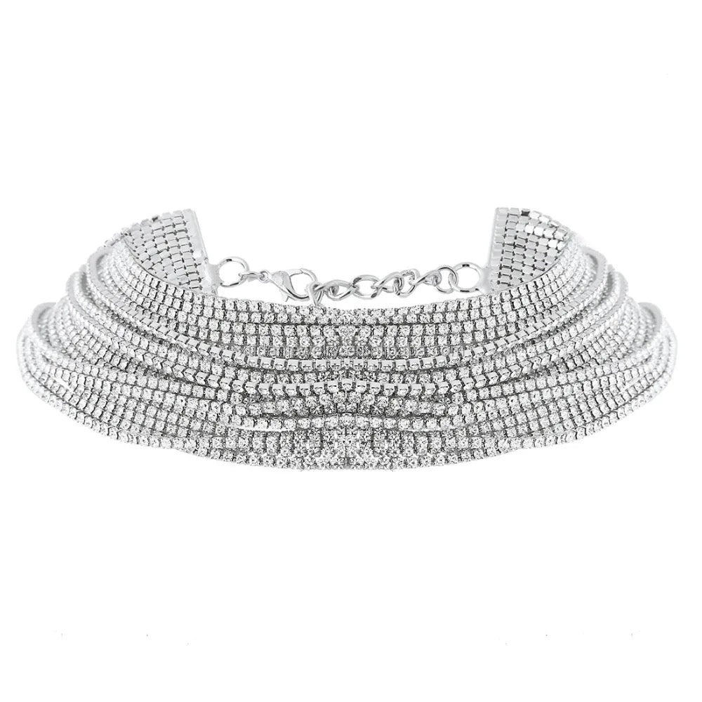 Layered diamond choker