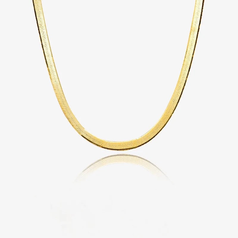 Gold Herringbone Necklace