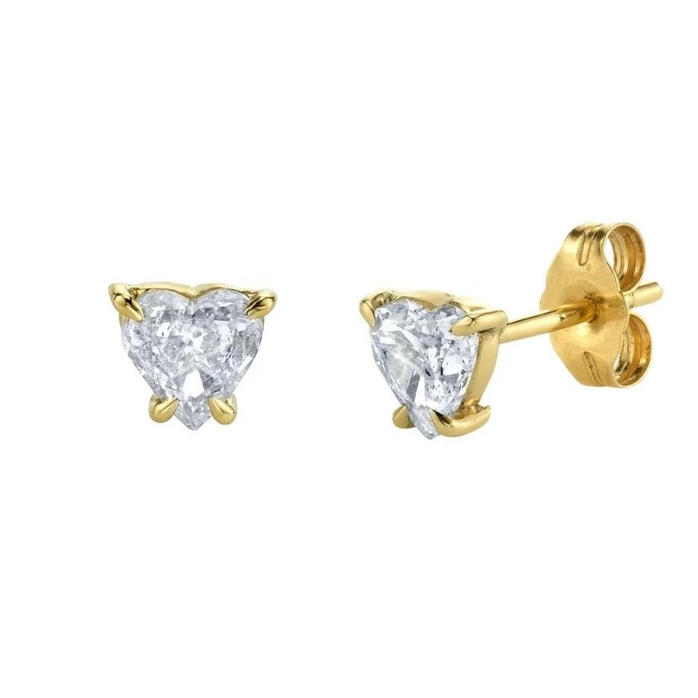 Mini heart diamond studs