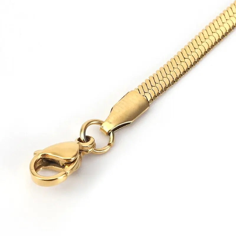 Gold Herringbone Necklace