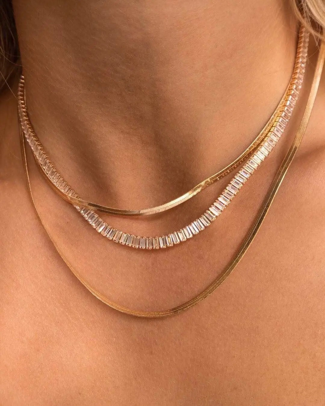 Jordan Baguette Diamond Necklace