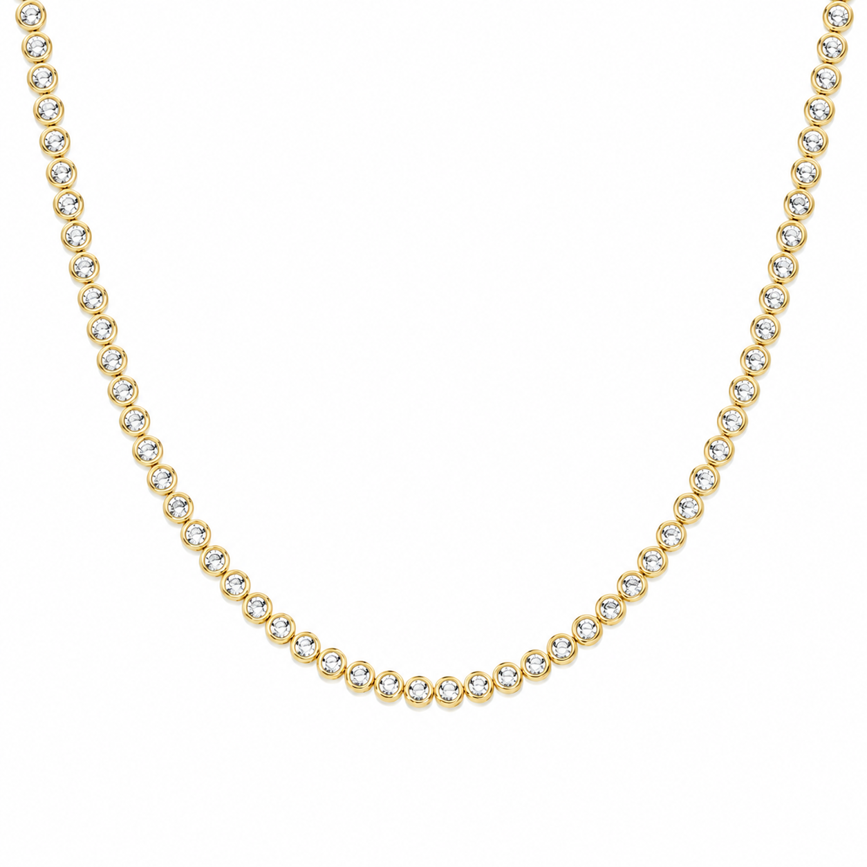 Bezel Diamond Tennis Necklace
