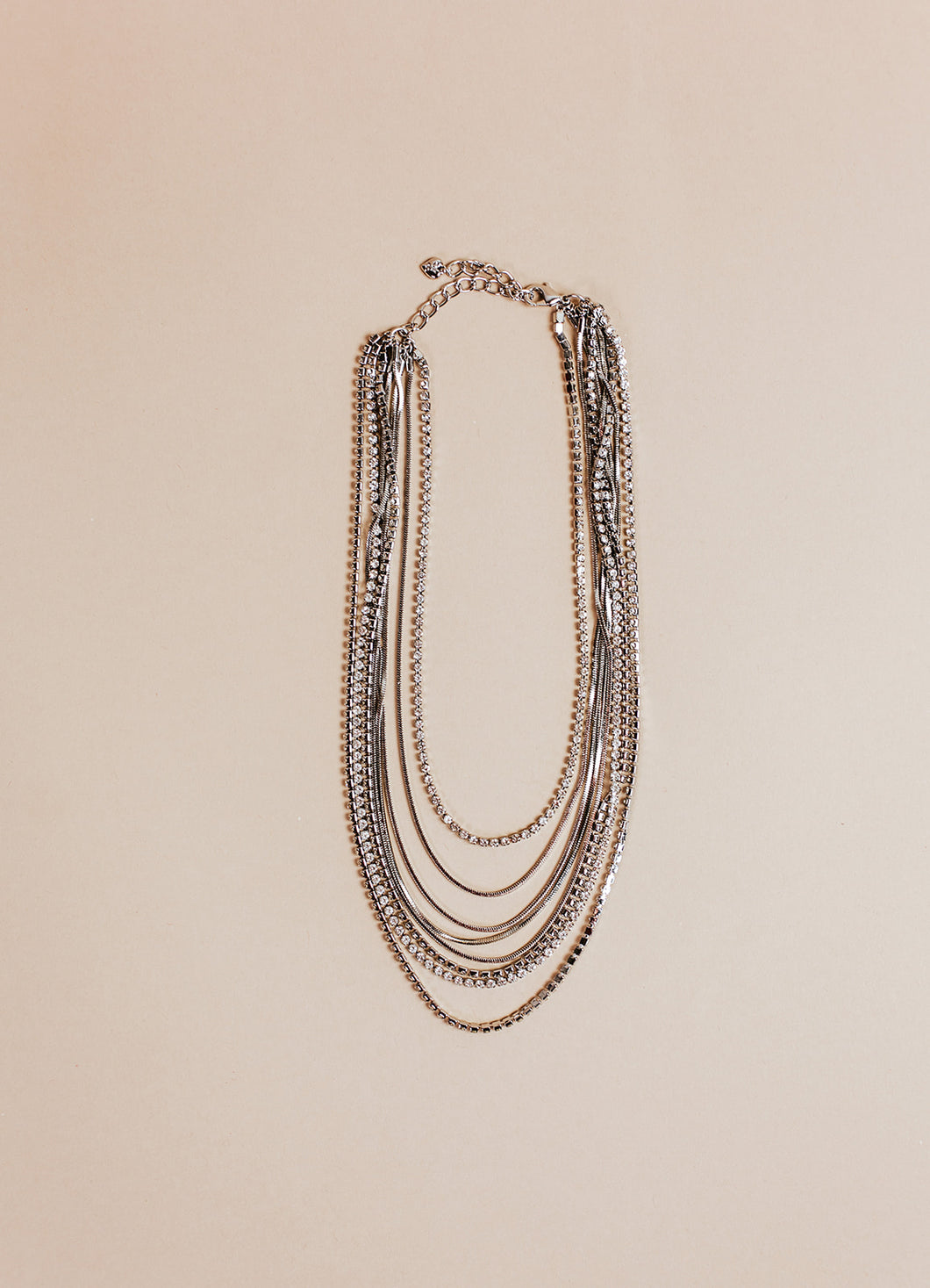 gemma layered necklace | silver